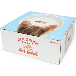 👉 Drinkbak wit oranje keramiek One Size Color-Wit Suck UK katten 12,5 x 4,5 cm wit/oranje 5060043066215