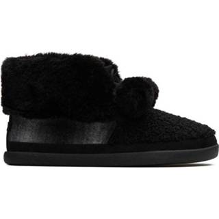 👉 Toms Celeste black faux shearling plaid pantoffel