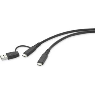 👉 Zwart Renkforce USB-kabel USB 3.2 Gen2 (USB 3.1 Gen2) USB-C stekker, USB-A stekker 1.00 m Rond 4064161172200