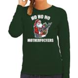 👉 Active vrouwen groen Hohoho motherfuckers foute Kerstsweater / Kersttrui voor dames