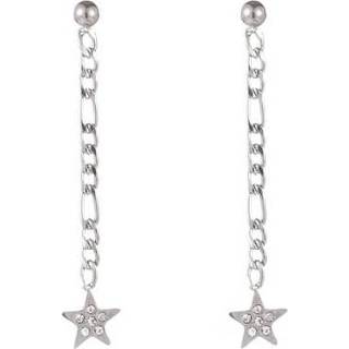 👉 Oorbel zilver edelstaal volwassenen vrouwen nederlands Go Dutch Label Oorbellen Chain Star Crystal