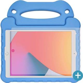 👉 Kinderhoes kids proof hoesje blauw kinderen IPad 2021/2020 - 10.2 inch Case Ultra Met Screenprotector 8720684007370