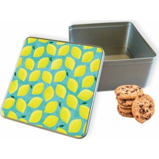 👉 Koek trommel vierkant stedentrip woon accessoires zwart Koektrommel - Bewaarblik 20x20x10 cm 8720329830745