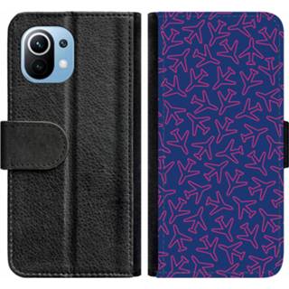 👉 Vliegtuig multi-color book Roze Vliegtuigjes Xiaomi Mi 11 Lite Hoesje - Case 8720329982529