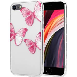 👉 Roze ShieldCase Pink Butterflies iPhone SE 2022 hoesje 8720763403284