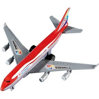 Happy People vliegtuig pullback 14 cm rood