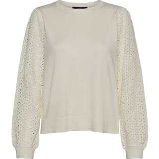 👉 Blous polyester m vrouwen ecru Vero Moda Vmalexa ls woven o-neck blouse ga b 5715111296840