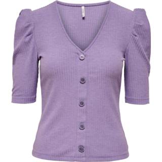 👉 Violet m vrouwen lila Only Nella 2/4 button top jrs chalk 5715210961625