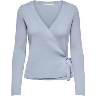 👉 Polyester l vrouwen blauw Only Onlsally l/s wrap cardigan knt 5715213973847