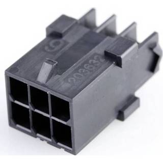 C-Mount zwart Molex 2036320601 Micro-Fit TPA Plug Housing, Dual Row, 6 Circuits, UL 94V-0, Low-Halogen, without Panel Mounts, Black 2050007102809