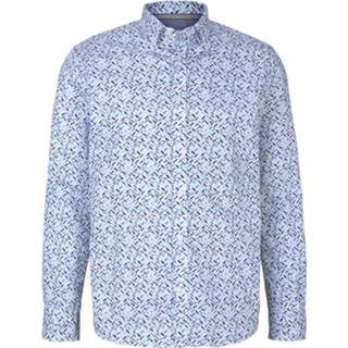 Shirt katoen l overhemden male wit Tom Tailor 1026347 regular geometric print 4064269108392 4064269108354