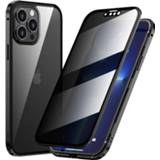 👉 Screenprotector zwart extreem hoesje IPhone 13 Pro - Tempered Glass Case met Privacy Screen Protector 8720329939387
