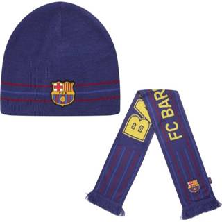 👉 Sjaal katoen tijdloos sjaals barcelona blauw FC Giftbox + Muts 3664267111748