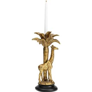 👉 Kandelaar goud polyresin active Kare Giraffe Palm Tree Gold 35cm 4025621519720