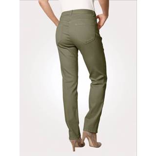 👉 Spijkerbroek katoen effen vrouwen makkelijk te combineren olijf Jeans MONA 4055707997395