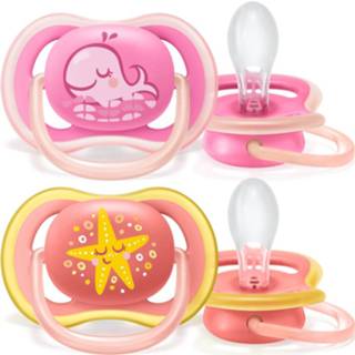 👉 Roze oranje Philips Avent Soother Ultra Air Pink-Orange 6-18M 2 st 8710103942771
