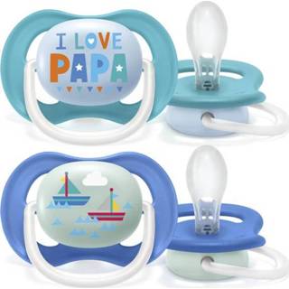 👉 Speen blauw Philips Avent - I love Papa Ultra Air Fopspenen 6/18 mnd- 2 stuks 8710103949473