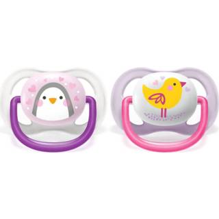 👉 Speen roze Philips Avent - Ultra Air Animals Fopspeen 0/6 maanden SCF080/11 2 stuks 8710103949480