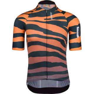 👉 Fiets shirt XXL mannen oranje zwart Q36.5 - Jersey Shortsleeve R2 Tiger Fietsshirt maat XXL, zwart/oranje 805698904568