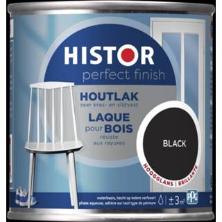 👉 Zwart Histor Perfect Finish Houtlak Hoogglans - Black 8716242905394