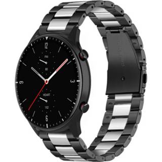 👉 Stalen band zwart zilver Strap-it Amazfit GTR 2 (zwart/zilver) 8720626994225