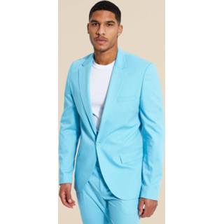 Tall Slim Fit Colbert Met Enkele Rij Knopen, Light Blue