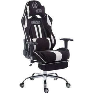 👉 Bureau stoel stof active blauw zwart Racing Gaming Bureaustoel Kerimaki V1 met voetensteun, Zwart/Blauw 8720526189745