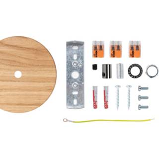 👉 Rozenblaadje rode eiken natuur ALMUT 2610 plafondl. Ø25cm hooi/rode rozenblaadjes