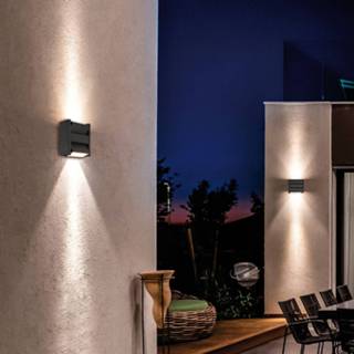 👉 Buitenwandlamp donkergrijs LED Delos