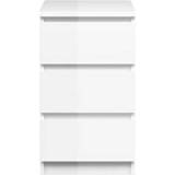 👉 Nachtkastje Naia - 3 lades - hoogglans wit - Leen Bakker