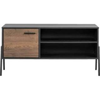 👉 Zwart TV-dressoir Tycho - eikenkleur/zwart 65x133x48 cm Leen Bakker 4260633841623