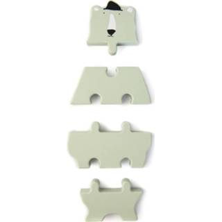 👉 Blokpuzzel tgroen hout One Size Color-Meerkleurig Trixie Mr. Polar Bear 18 cm mintgroen 4 stuks 5400858361622