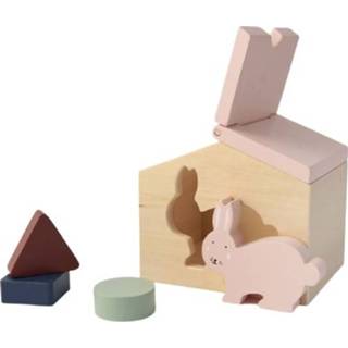 👉 Hout One Size Color-Naturel Trixie blokkenhuis Mrs. Rabbit 12 cm naturel 5-delig 5400858361929