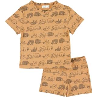 👉 Pyjama bruin katoen 128 Color-Bruin Trixie Silly Sloth kort junior lichtbruin maat 5400858804808