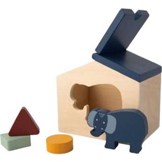 👉 Hout One Size Color-Naturel Trixie blokkenhuis Mrs. Elephant 14 cm naturel 5-delig 5400858361899