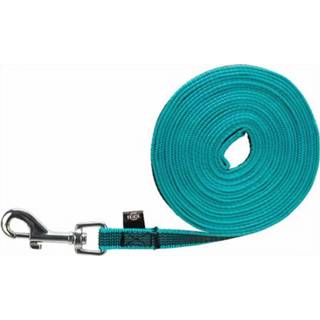 👉 Hondenlooplijn turkoois rubber One Size Color-Blauw Trixie 5 meter singelband/rubber turquoise 4011905197807