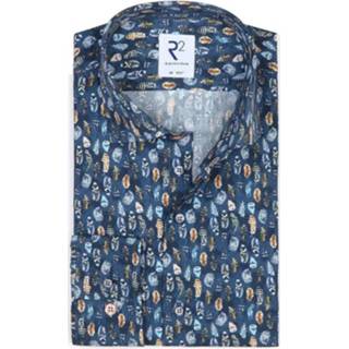 👉 Katoen XLS print male donkerblauw R2 Overhemd Veren 8719282756001 2900057882032