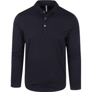 👉 Longsleeve polo male m donkerblauw effen blauwe katoen Profuomo Donkerblauwe 8719064564022 2900061488022