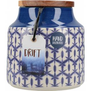 👉 Blauw wit keramiek One Size Color-Blauw Mikasa voorraadpot Drift 900 ml 12,5 x 12 cm blauw/wit 5050993301375