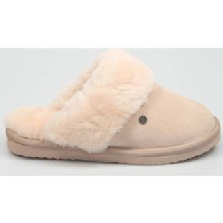 👉 Pantoffels wol vrouwen beige Warmbat