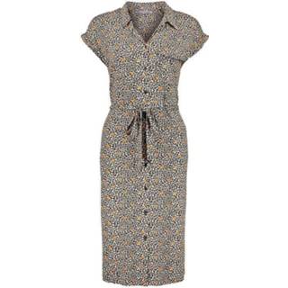 👉 Jurk viscose l vrouwen ecru Geisha animal