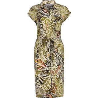 👉 Dress wit donkergroen viscose XXL vrouwen groen Geisha off-white & green printed tricot 8719937798745