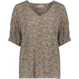 👉 Viscose XL vrouwen beige Geisha Top sand animal printed 8719937793337