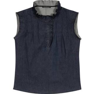 👉 Blous katoen vrouwen blauw Luisa Cerano Mouwloze blouse 4064282055321