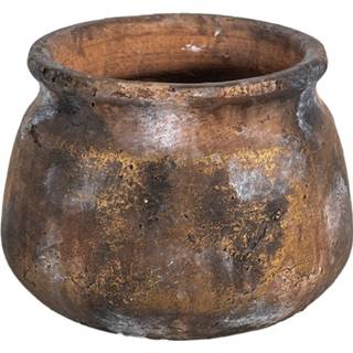 👉 Vaas bruine multikleur Clayre & Eef Ø 17*13 Cm 6te0381 8717459800021