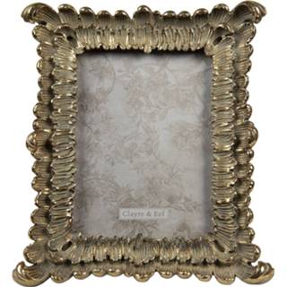 👉 Fotolijst goudkleurig kunststof Clayre & Eef 21*3*24 Cm / 13*18 Rechthoek Fotokader Wissellijst Foto Frame 8717459804951
