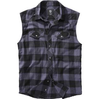 👉 Sleeveless grijs m mannen zwart Brandit - Checkshirt Shirt met korte mouwen 4051773163290
