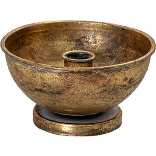 👉 Kandelaar metaal koperkleurig Clayre & Eef Ø 14*7 Cm Rond 8717459789579