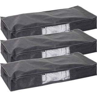 👉 Dekbed antraciet grijs polyester 3x Stuks dekbed/kussen opberghoes met vacuumzak 100 x 45 15 cm