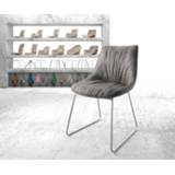 👉 Eetkamerstoel grijs staal DELIFE Elda-Flex vintage slipframe roestvrij 4251919772274
